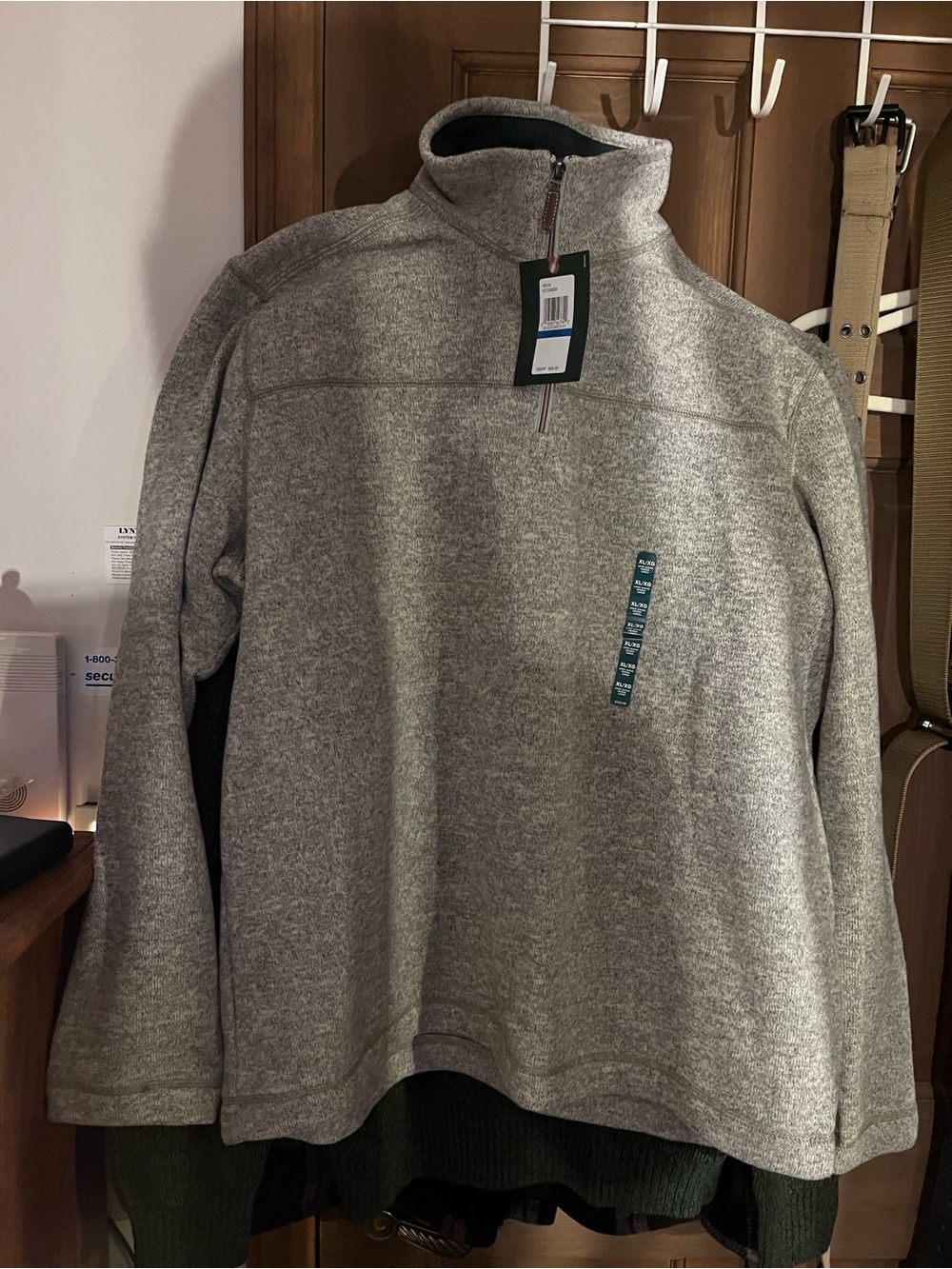 Men's Grey Half-Zip Pullover Sweater